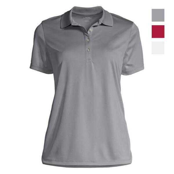 [2] Lands End Women's Custom Embroidered Logo Short Sleeve Solid Active Polo Shirt